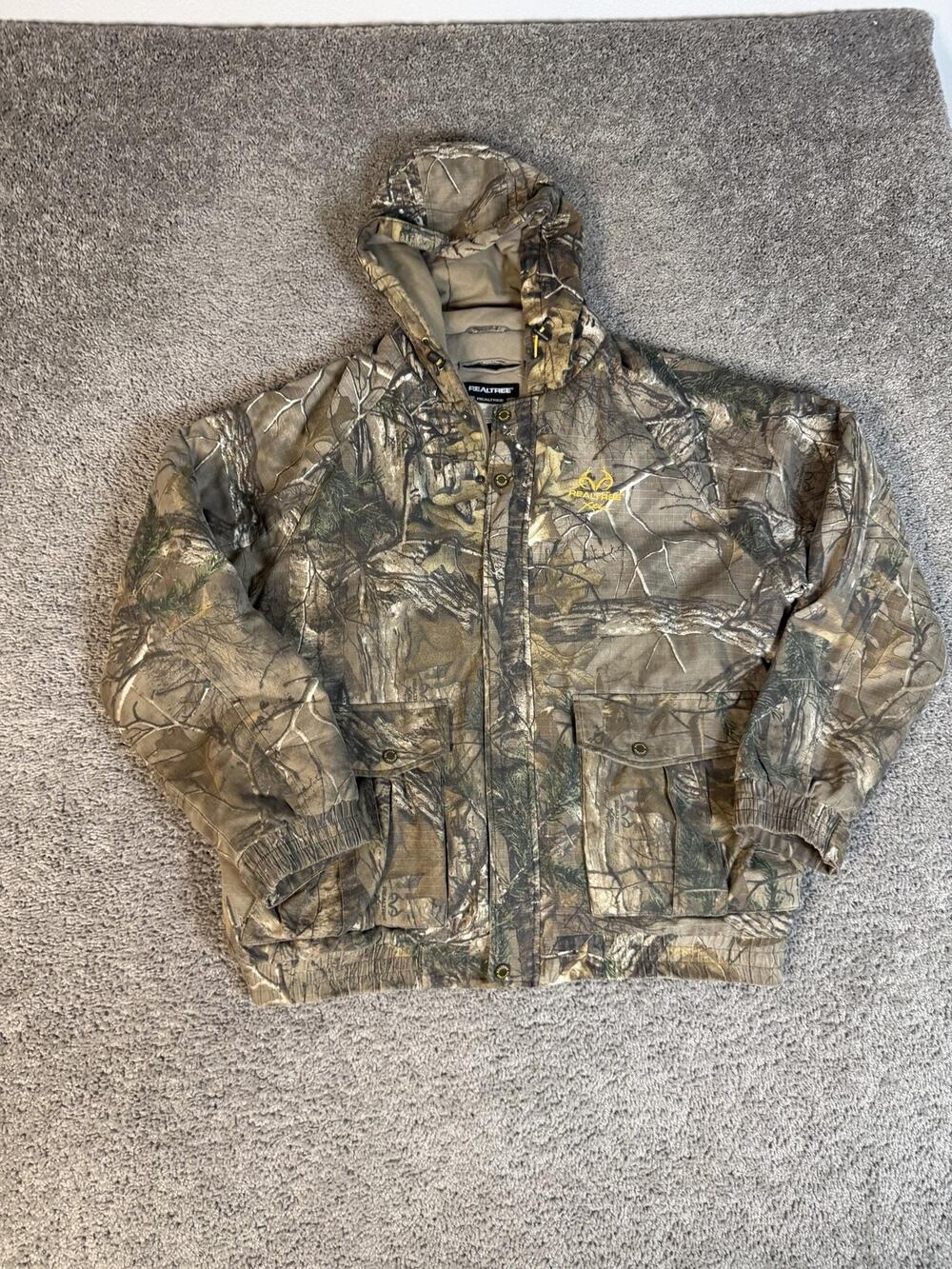 Realtree Jacket Mens XL Brown Parka Hooded Insulated Camouflage Hunting Outdoors